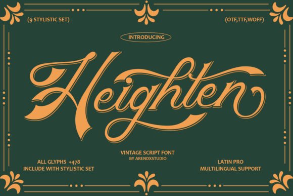 Heighten: A Vintage Script Font for Makers
