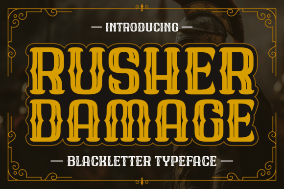 Rusher Damage Font: Bold & Elegant